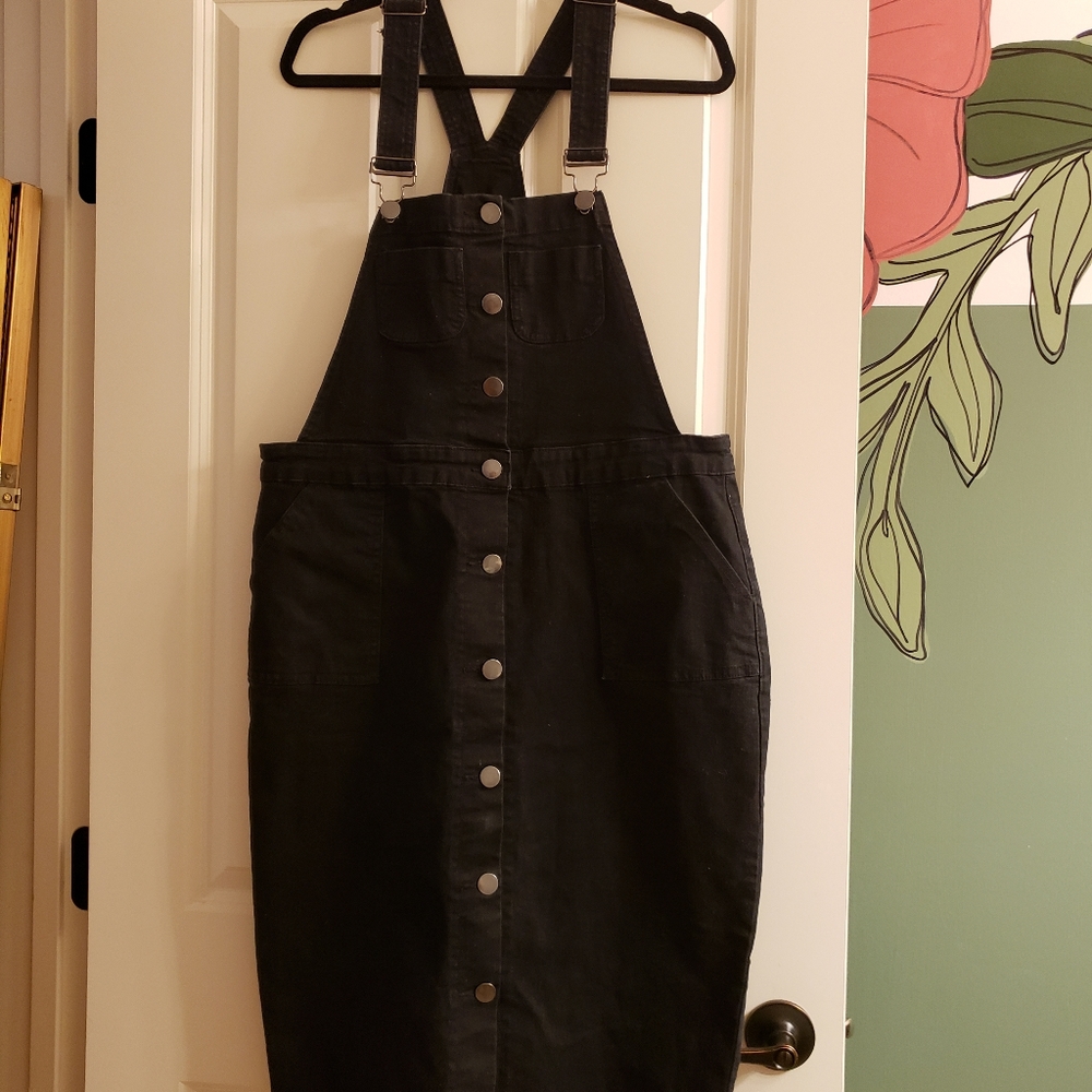 Stretch Denim Overall Dress